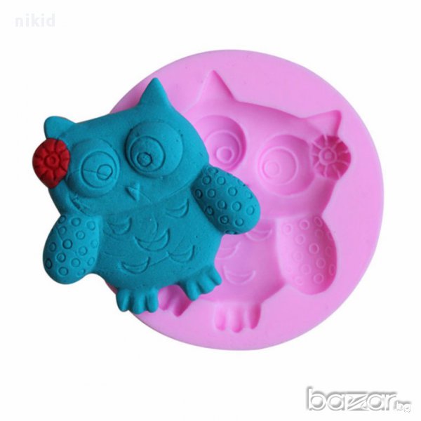 бухалче бухал кръгъл силиконов молд форма молд за украса декор торта с шоколад фондан , снимка 1