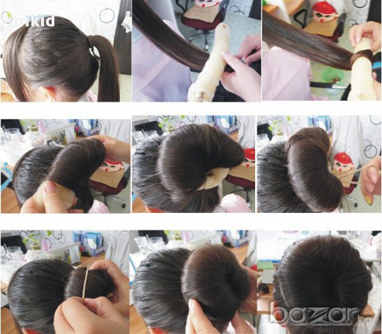 аксесоар за коса кок гъба прическа коса обем , снимка 4 - Аксесоари за коса - 12500911