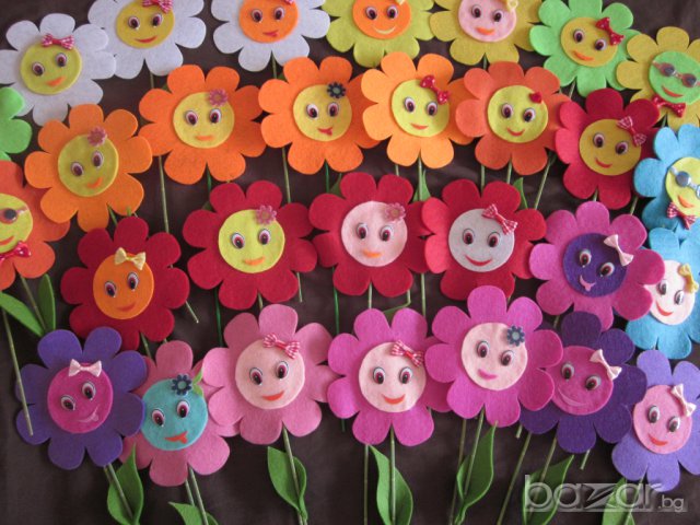 Ръчно изработени цветя от филц, снимка 6 - Други - 7881111