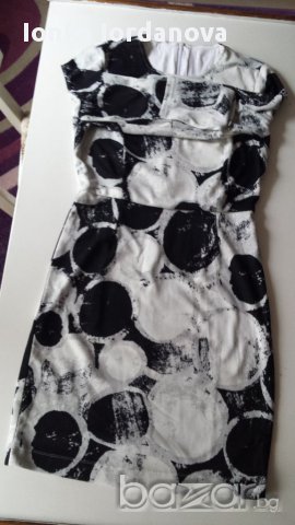 Рокля бяло и черно, размер М-Л, снимка 1