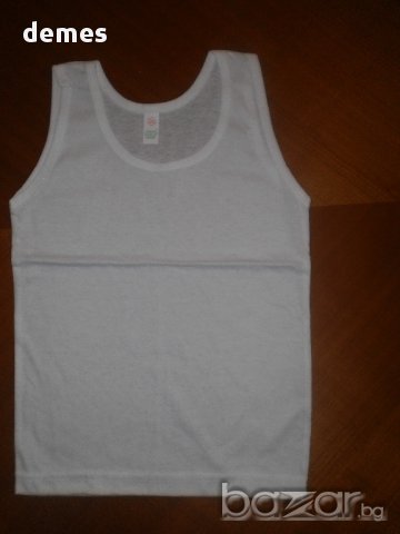 Детски бял потник, нов, размер 134, 128, 122 