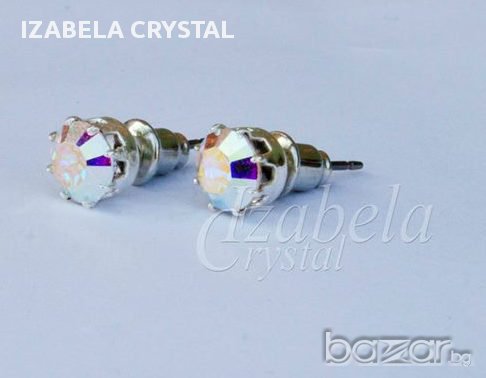 Обеци Сваровски с винтчета 6мм. Swarovski, снимка 2 - Обеци - 11340970