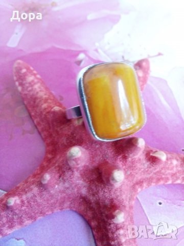 Много стар  сребърен уникат с  кехлибар, снимка 2 - Пръстени - 25958880