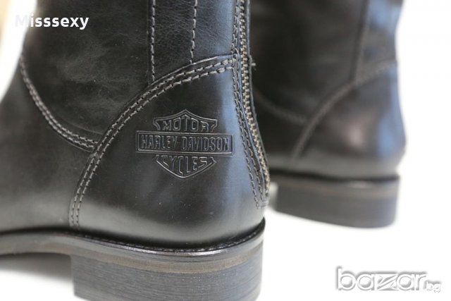 ПРОМО 🍊 HARLEY DAVIDSON 🍊 Дамски кожени ботуши над коляното в черно 35/36 номер нови с кутия, снимка 6 - Дамски ботуши - 19739171