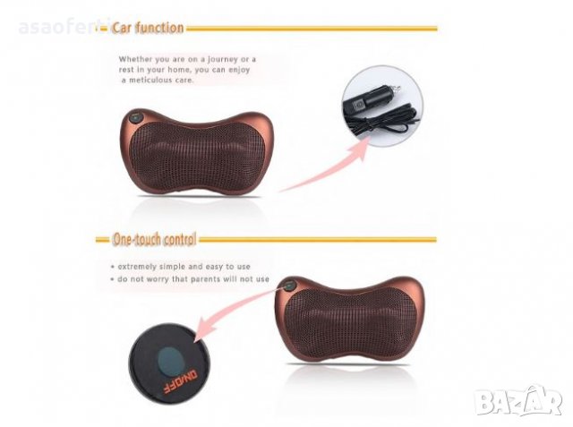 Масажираща възглавничка за 8 точков шиацу масаж, снимка 2 - Масажори - 25969018