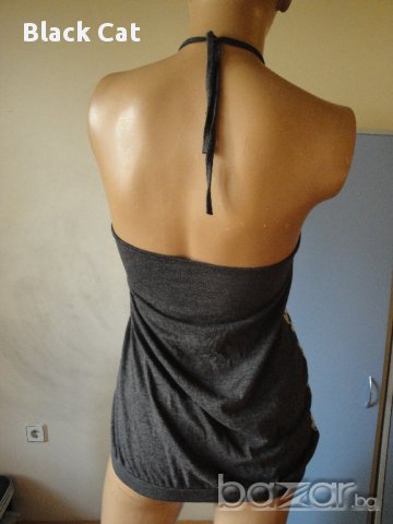 Атрактивен сив дамски топ / потник с връзки, дамска блуза / тениска без ръкави, ръкав, дамско бюстие, снимка 2 - Корсети, бюстиета, топове - 8500414