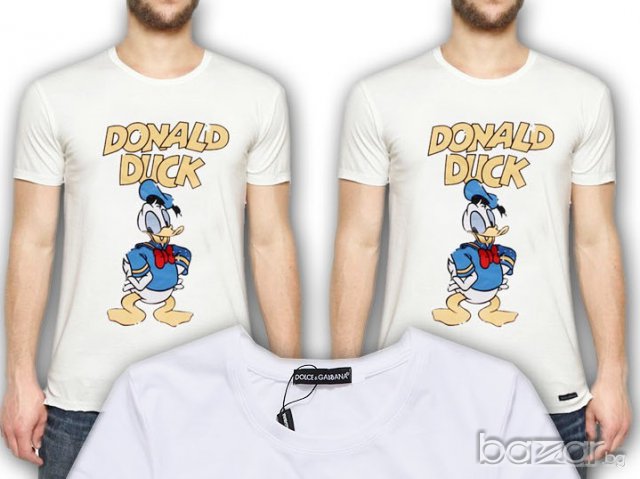 D&G Dolce and Gabbana Donald Duck Print Мъжка Тениска size 46 (S), снимка 3 - Тениски - 6872312
