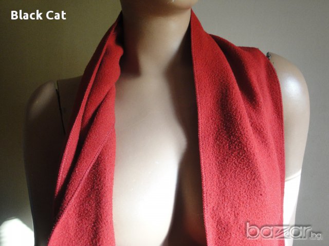 Нов кокетен червен зимен дамски шал, наметка, болеро, в цвят: бордо, снимка 4 - Шалове - 8472772