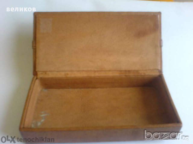 бижутерийна кутия стара ръчна изработка естествена кожа, снимка 2 - Антикварни и старинни предмети - 11829531
