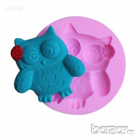 бухалче бухал кръгъл силиконов молд форма молд за украса декор торта с шоколад фондан 