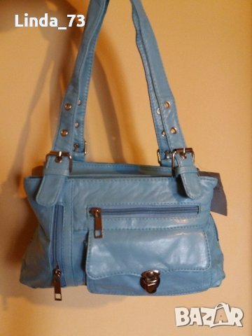 Дам.чанта-/изк.кожа/,цвят-св.синя. Закупена от Италия., снимка 3 - Чанти - 22401426