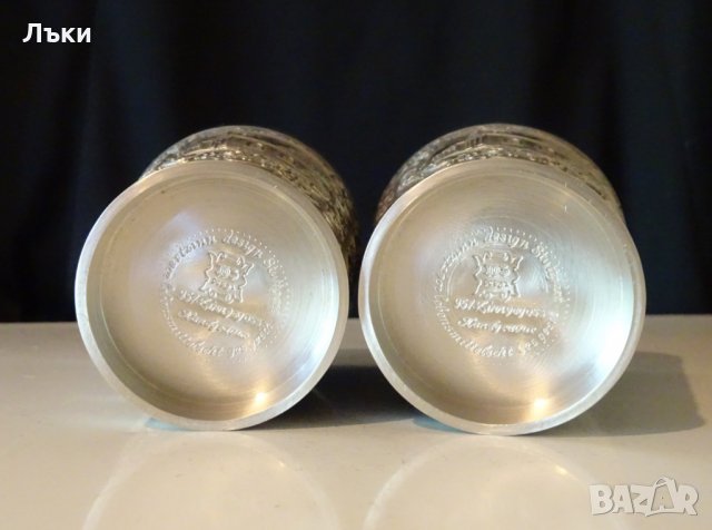 Гравирана чаша от калай за вино. , снимка 6 - Антикварни и старинни предмети - 25778268