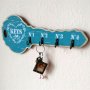 Декоративна дървена закачалка за ключове с форма на ключ в стил винтидж, снимка 4