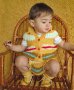 Ръчно плетен бебешки костюм жилетка и гащички пелена, снимка 1