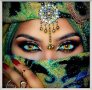 Диамантен гоблен"Красива арабка в зелено", снимка 1 - Гоблени - 25145000
