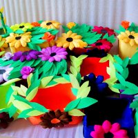 Панерчета и кашпи с цветя от хартия , снимка 8 - Декорация за дома - 21123786