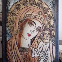 дървена икона от Рилския Манастир, снимка 1 - Икони - 20992017
