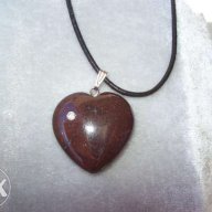 Колие Сърце Слънчев камък, снимка 1 - Колиета, медальони, синджири - 11143722
