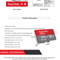 Карта памет клас 10 SanDisk 32 GB Micro SD 100Mb/s микро сд TF карта за телефон таблет фотоапарат, снимка 6 - Карти памет - 21870295