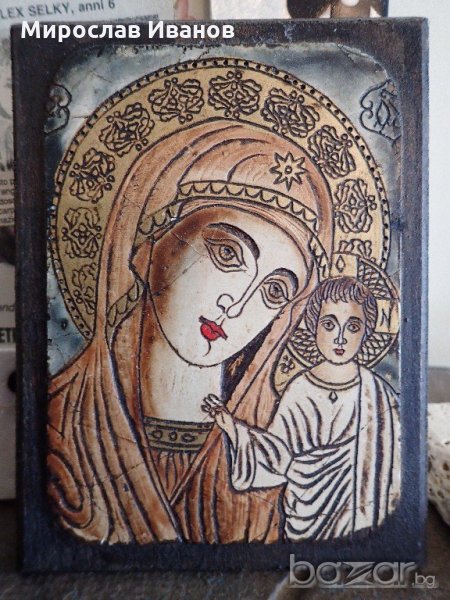 дървена икона от Рилския Манастир, снимка 1