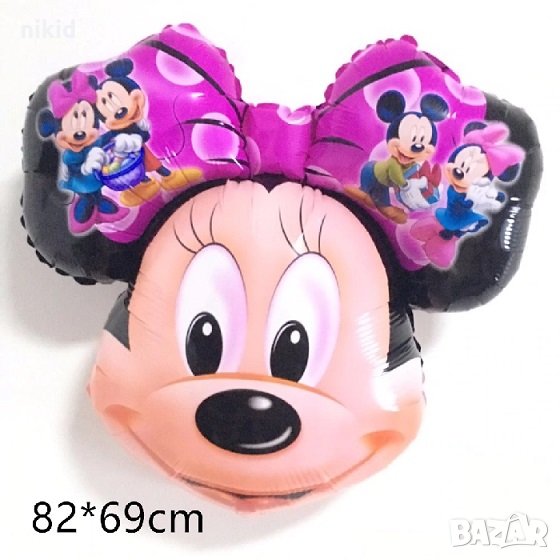 Мини Маус с уши на Мини и Мини голяма глава огромен фолио фолиев гигант балон хелий или въздух парти, снимка 1