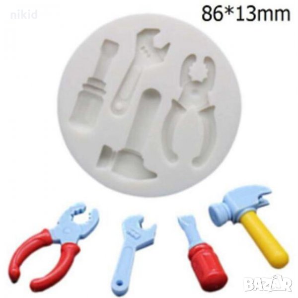 чук клещи отвертка ключ техник инструменти силиконов молд форма декорация торта фондан шоколад украс, снимка 1