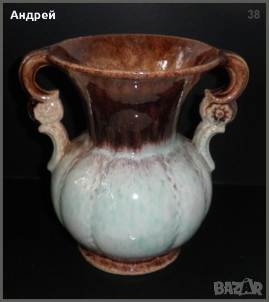 Голяма и красива керамична ваза с формата на амфора, снимка 1