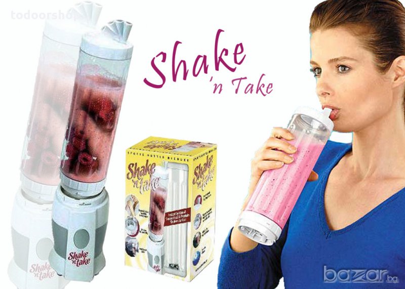 Блендер - Бутилка Shake & Take за шейкове натурални сокове и др., снимка 1