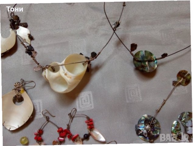 Бижута , сребро , кралски седеф и естествени камъни , снимка 11 - Бижутерийни комплекти - 25245874