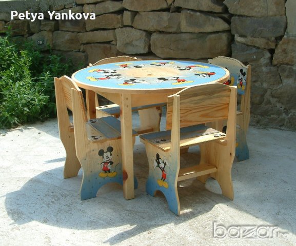 Детска маса с 4 стола, снимка 6 - Мебели за детската стая - 18547003