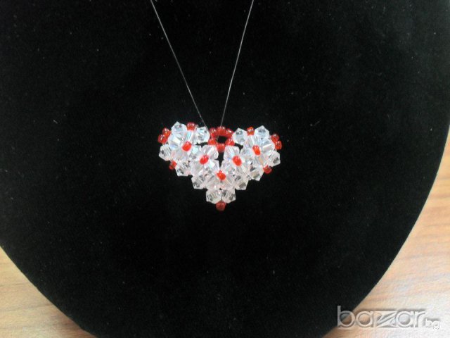 Ръчно изработено сърце от оригинални кристали Сваровски - код001