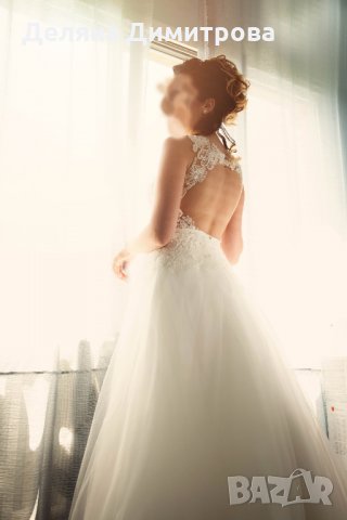 Уникална булчинска рокля с турска дантела и гол гръб ПРОМО