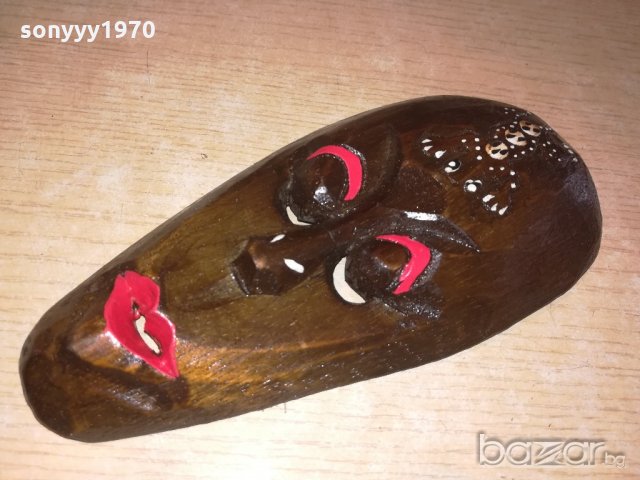 ретро маска-дърво/лак-внос швеицария-20х10х3см