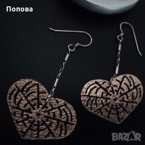 Италиански сребърни обеци с розов родий