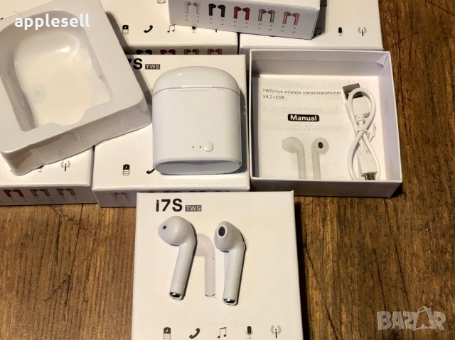 Безжични Bluetooth Слушалки с кутия i7S за iPhone Airpods powerbank телефон Huawei, снимка 9 - Слушалки, hands-free - 24093278