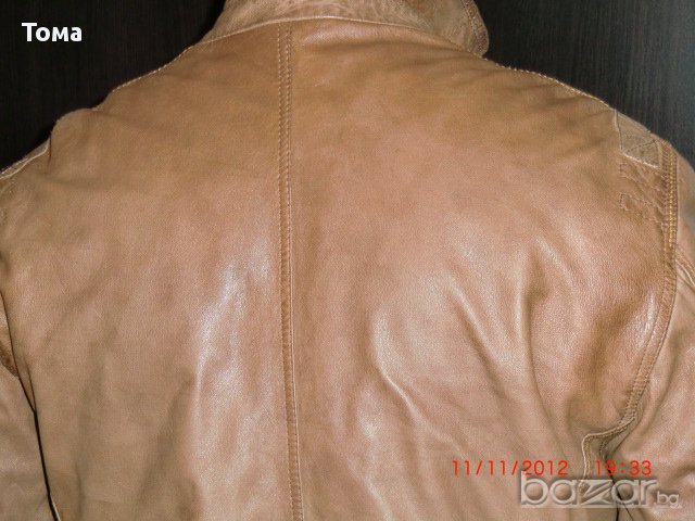Кафяво Кожено Яке От Естествена Кожа, снимка 8 - Якета - 13463400