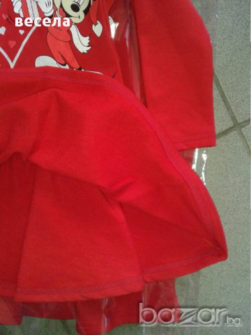 червена рокля  леко ватирана ,памучна  от 3 години до 6 години, снимка 2 - Детски рокли и поли - 12956154