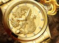 Златни Мъжки Часовници с 3D Дракон, снимка 6