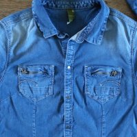 g-star midge cody slim denim shirt - страхотна дамска дънкена риза, снимка 3 - Ризи - 23378170