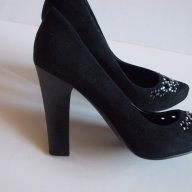Официални велурени обувки № 37, снимка 4 - Дамски обувки на ток - 16516918