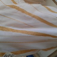 Стилно  бяло  перде  с  плътни  бежови    ленти , снимка 2 - Пердета и завеси - 11788234