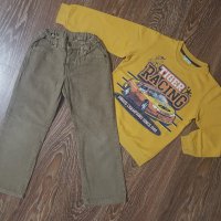 Кафеви джинси 122см-10лв+подарък суичър, снимка 1 - Детски панталони и дънки - 24505796