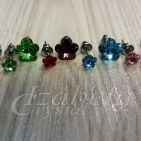 Обеци Сваровски "Flower" с винтчета Swarovski, снимка 1 - Обеци - 10524252