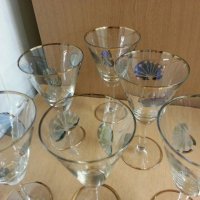 Стари стъклени чаши за вино с златен кант и гравюра, снимка 11 - Антикварни и старинни предмети - 22117742
