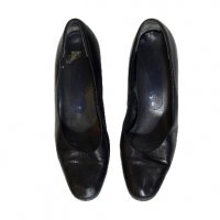 Servas дамски черни кожени обувки, снимка 1 - Дамски обувки на ток - 23492931
