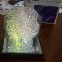 стъклен светещ паун, снимка 2 - Декорация за дома - 22843237