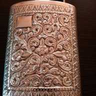 Solid silver Hip Flask-сребърна джобна бутилка за уиски, снимка 1 - Антикварни и старинни предмети - 12654116