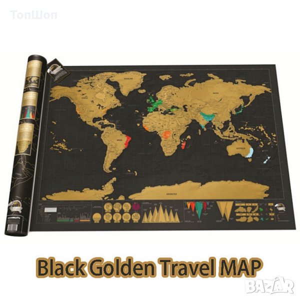 Скреч карта на света за пътешественици, снимка 1