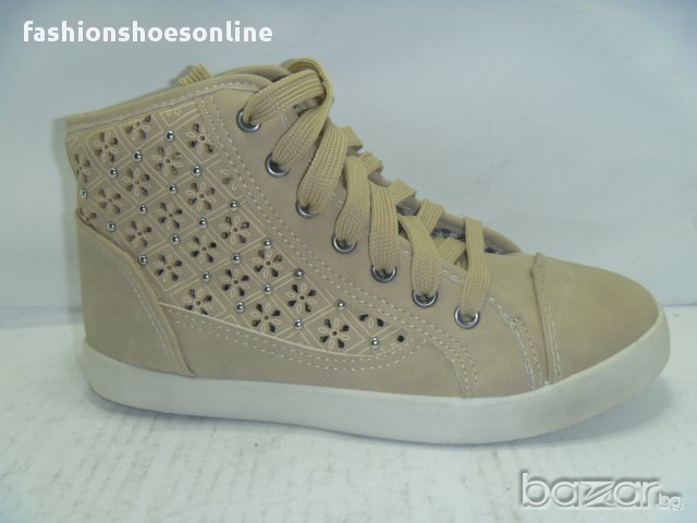 Дам.кец КRISTINA беж.дупки g o6 кабзи връзки, снимка 1