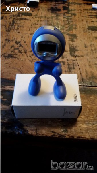 часовник човече, синьо и оранжево, държач на химикалка за маса електронен , снимка 1